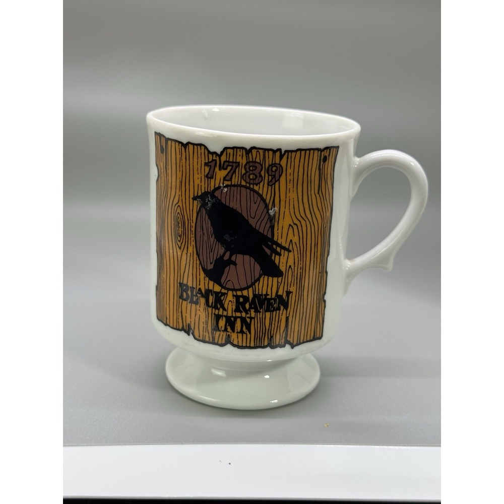 Royal Crown Black Raven Inn 1789 Pedestal Moustache Mug